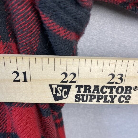 LL Bean Flannel Shirt Womens XL Tartan Plaid Red Black Organic Cotton 506162 VTG - Picture 7 of 13
